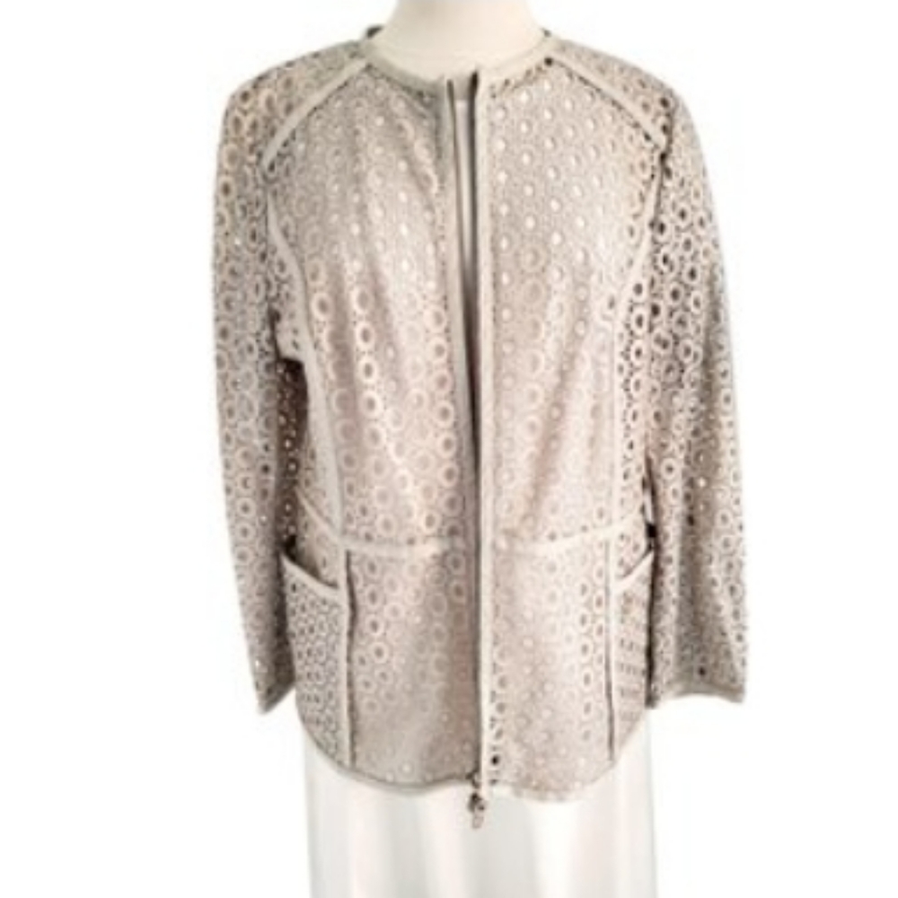 SPORTALM Lace Toupe Zipped Eyelet Blazer